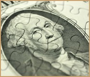 Puzzle of a one dollar bill